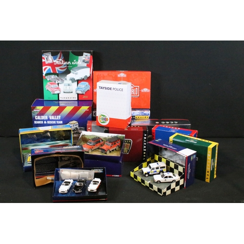 138 - 14 Boxed Corgi / Lledo Vanguards and related diecast model sets to include MG1002 MGB 50th Anniversa... 