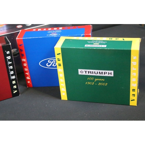 138 - 14 Boxed Corgi / Lledo Vanguards and related diecast model sets to include MG1002 MGB 50th Anniversa... 
