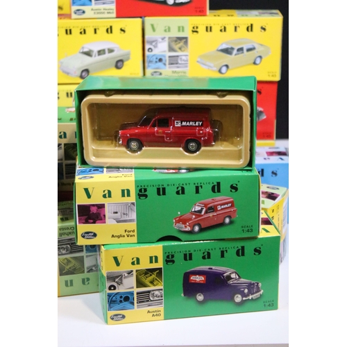 167 - 46 Boxed Vanguards diecast models to include VA06000 Lime Green Ford Zephyr 4 MKIII, VA02108 Vulcan ... 