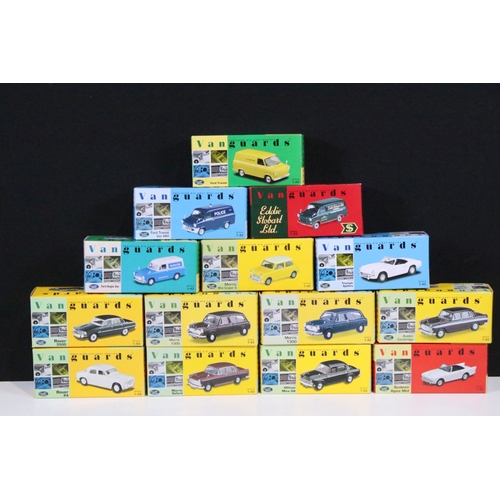 167 - 46 Boxed Vanguards diecast models to include VA06000 Lime Green Ford Zephyr 4 MKIII, VA02108 Vulcan ... 