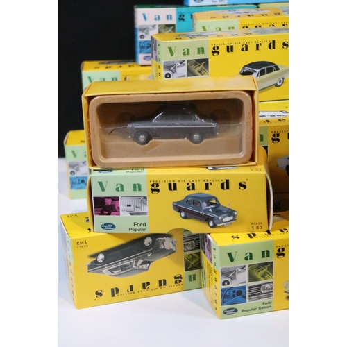 167 - 46 Boxed Vanguards diecast models to include VA06000 Lime Green Ford Zephyr 4 MKIII, VA02108 Vulcan ... 