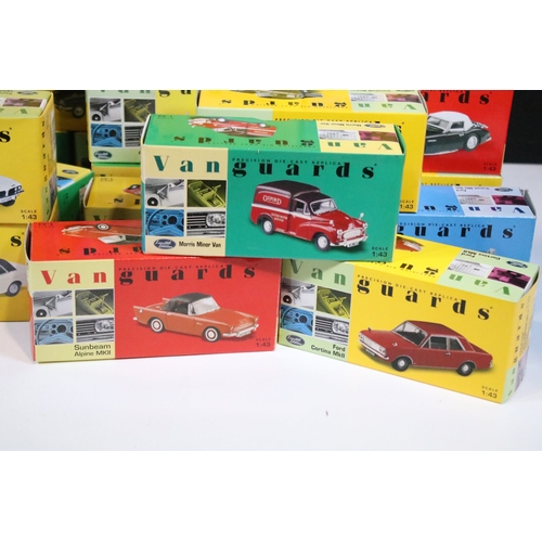 167 - 46 Boxed Vanguards diecast models to include VA06000 Lime Green Ford Zephyr 4 MKIII, VA02108 Vulcan ... 