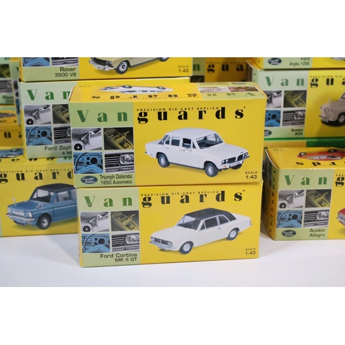 167 - 46 Boxed Vanguards diecast models to include VA06000 Lime Green Ford Zephyr 4 MKIII, VA02108 Vulcan ... 