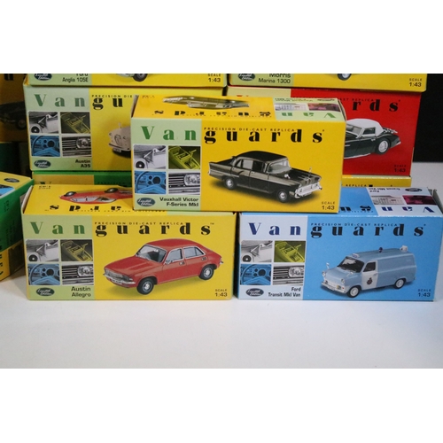 167 - 46 Boxed Vanguards diecast models to include VA06000 Lime Green Ford Zephyr 4 MKIII, VA02108 Vulcan ... 