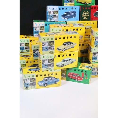 167 - 46 Boxed Vanguards diecast models to include VA06000 Lime Green Ford Zephyr 4 MKIII, VA02108 Vulcan ... 