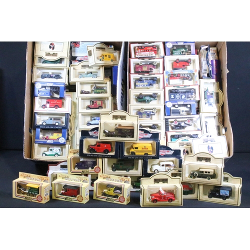 166 - Around 150 boxed Lledo diecast models to include Models Of Famous Stores Of London, Days Gone Vangua... 