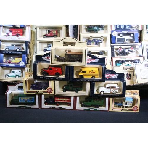 166 - Around 150 boxed Lledo diecast models to include Models Of Famous Stores Of London, Days Gone Vangua... 