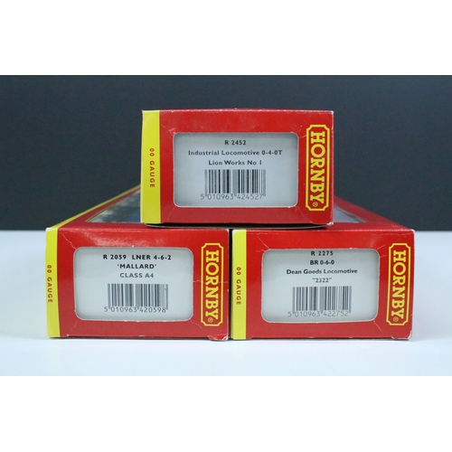 Three boxed Hornby OO gauge locomotives to include R2275 BR 0-6-0 Dean ...