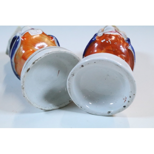 21 - Group of 19th century and later figurines and models to include Toby cruet set, Sitzendorf Grenadier... 