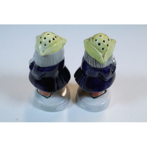 21 - Group of 19th century and later figurines and models to include Toby cruet set, Sitzendorf Grenadier... 