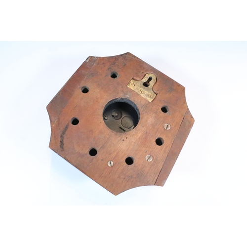 150 - Carly & Clemence Ltd, 1979 RAF aircraft cockpit clock mounted within a wooden presentation base with... 