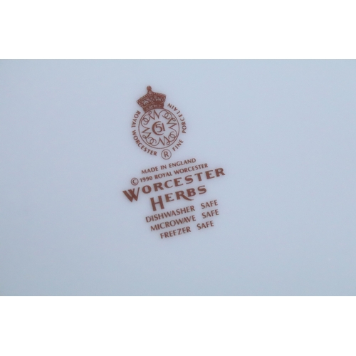 53 - Quantity of Royal Worcester 'Worcester Herbs' pattern part tea set to include cups, saucers, teapot,... 