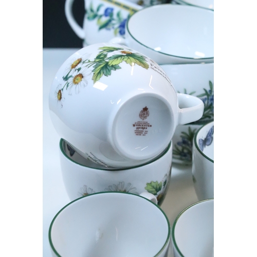 53 - Quantity of Royal Worcester 'Worcester Herbs' pattern part tea set to include cups, saucers, teapot,... 