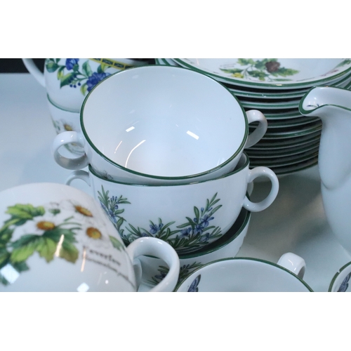 53 - Quantity of Royal Worcester 'Worcester Herbs' pattern part tea set to include cups, saucers, teapot,... 