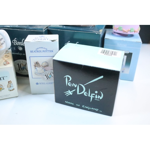 59 - Border Fine Arts figurines 'Peter Rabbit in the watering can', 'Peter in wheelbarrow' and 'Simpkin h... 