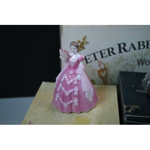 59 - Border Fine Arts figurines 'Peter Rabbit in the watering can', 'Peter in wheelbarrow' and 'Simpkin h... 