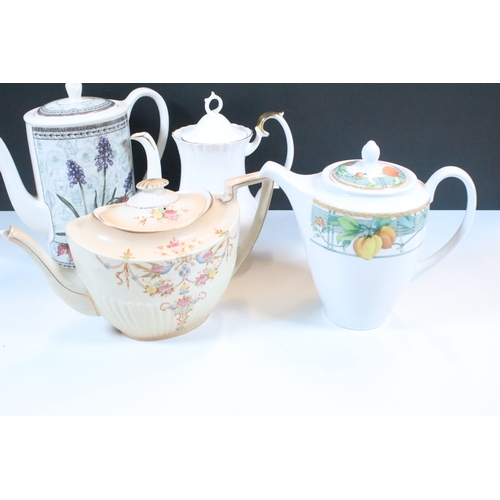 76 - Quantity of tea and coffee pots to include Royal Albert, Crown Devon, Wedgwood and Adams examples to... 