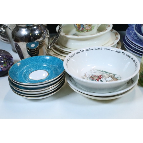 86 - Collection of Royal Doulton Bunnykins, to include: a cup and saucer, eggcup, baby's bowl and others,... 