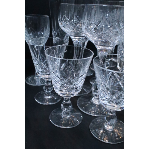 64 - Large collection of glassware to include red and white wine glasses, champagne flutes, tumblers, bra... 