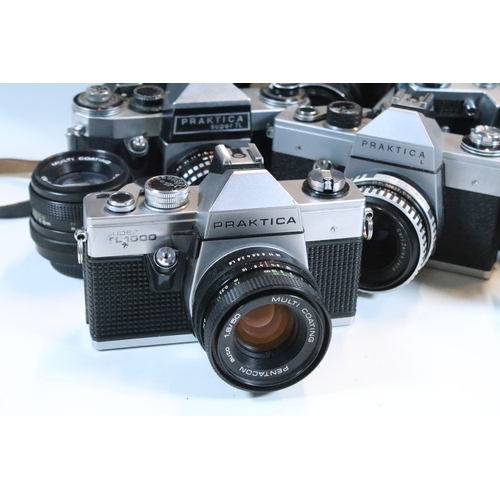 364 - Collection of analogue cameras to include mostly Soviet film era 35mm SLR examples, lenses and acces... 