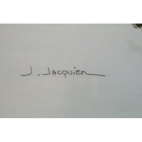 478 - Jacqueline Jacquier (French, 1930 - 2020), mother and child, oil, signed lower left, 52 x 42cm, fram... 