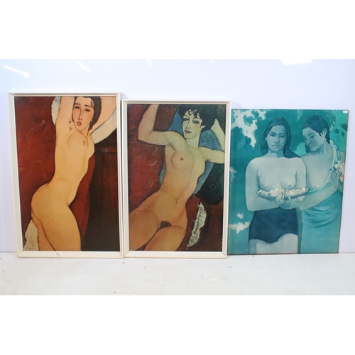 490 - After Amedeo Modigliani (Italian, 1884 - 1920) two: Nu Couché (Reclining Nude), print on board, 48.5... 