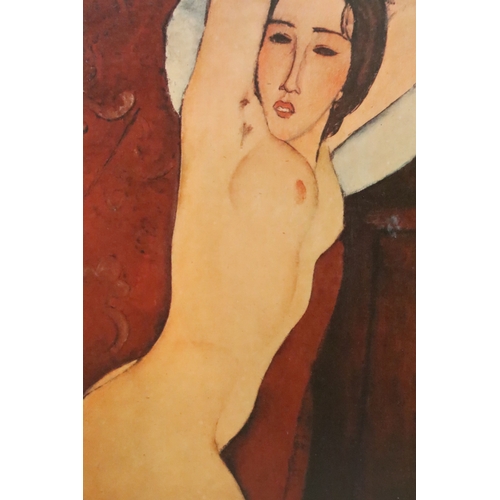 490 - After Amedeo Modigliani (Italian, 1884 - 1920) two: Nu Couché (Reclining Nude), print on board, 48.5... 