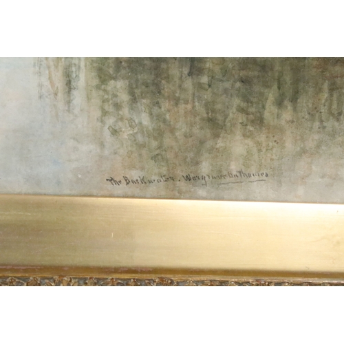 504 - Henry John Kinnaird (British, 1880 - 1920), 'The Backwater ******** on Thames' - rural landscape sce... 