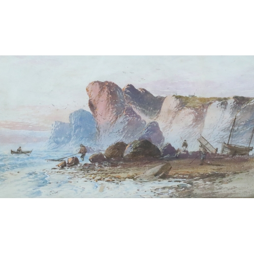 510 - Attributed to George Lennard Lewis (British, 1826 - 1913), coastal scene with fisherman bringing in ... 