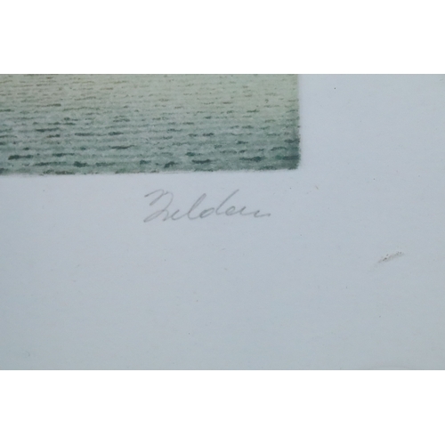 516 - 20th century Continental school, Venetian canal scene with a gondola station, limited edition etchin... 