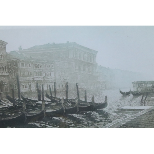 516 - 20th century Continental school, Venetian canal scene with a gondola station, limited edition etchin... 