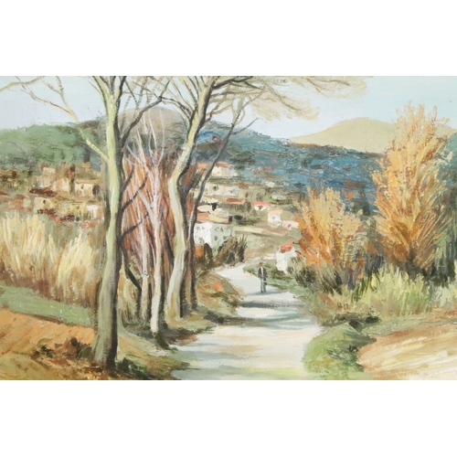522 - Circle of Marcel Dyf (French, 1899 - 1985), Route a Saint Paul de Vence, oil on canvas, 32 x 45cm, f... 