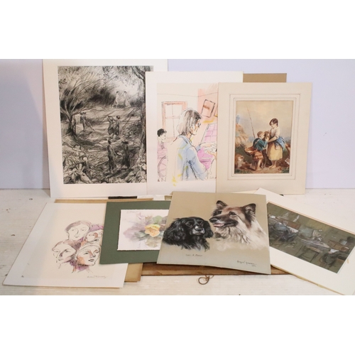 524 - Portfolio containing a large number of watercolours by various artists