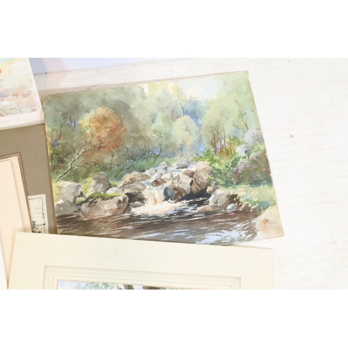 525 - Portfolio of watercolours by various artists, within 61 Silverdale 1900 folio