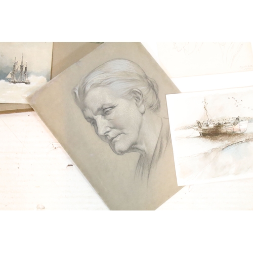 525 - Portfolio of watercolours by various artists, within 61 Silverdale 1900 folio