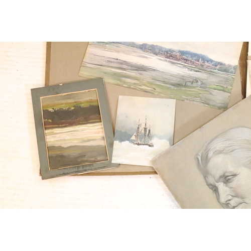 525 - Portfolio of watercolours by various artists, within 61 Silverdale 1900 folio