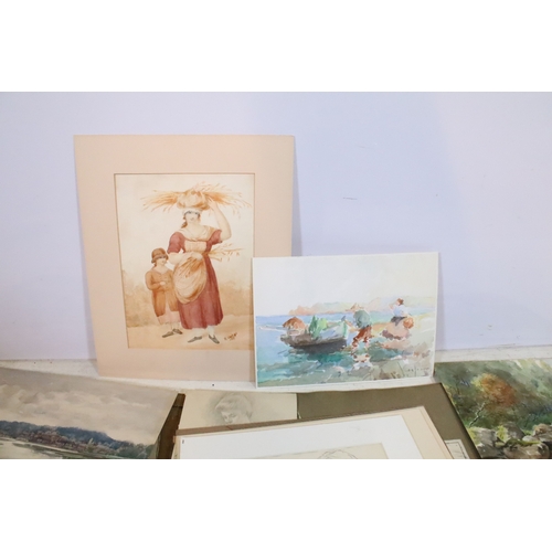 525 - Portfolio of watercolours by various artists, within 61 Silverdale 1900 folio