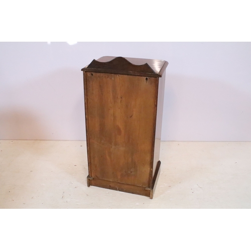 562 - 19th century mahogany pot cupboard, or bedside cabinet, having shaped back gallery, the door enclosi... 