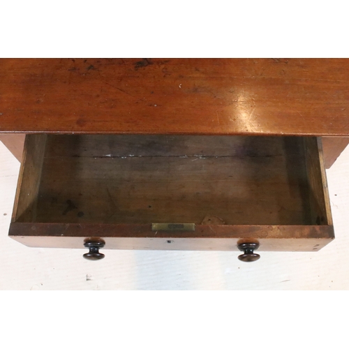 567 - 19th century mahogany two tier occasional table with single drawer on turned legs, 66cm high x 67.5c... 