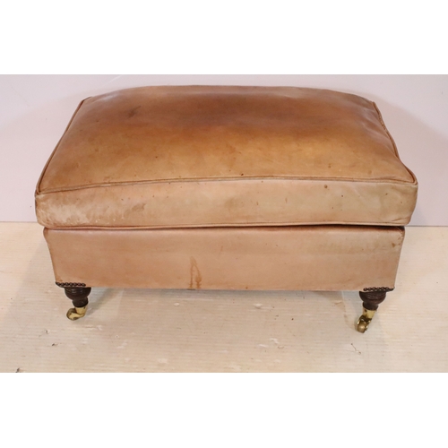 637 - 20th century leather three-piece suite, originally purchased from Leather Chairs of Bath, comprising... 