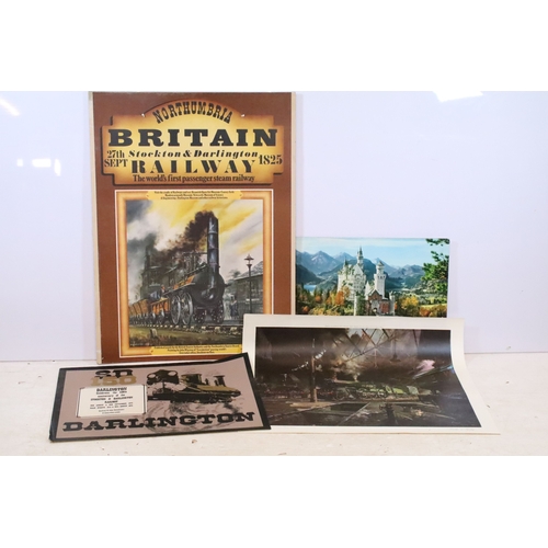 531 - Darlington 1975 Anniversary of the Stockton & Darlington Railway poster, 54.5 x 69.5cm, another Stoc... 
