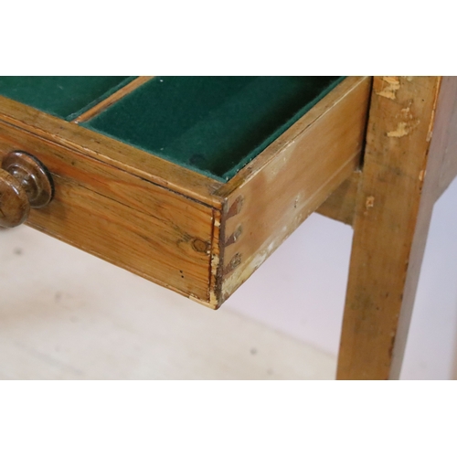 583 - Victorian pine wash-stand, having three-quarter galleried back over two frieze drawers, raised on sq... 