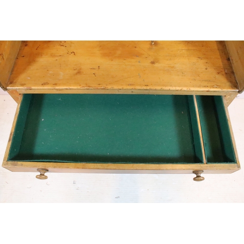 583 - Victorian pine wash-stand, having three-quarter galleried back over two frieze drawers, raised on sq... 