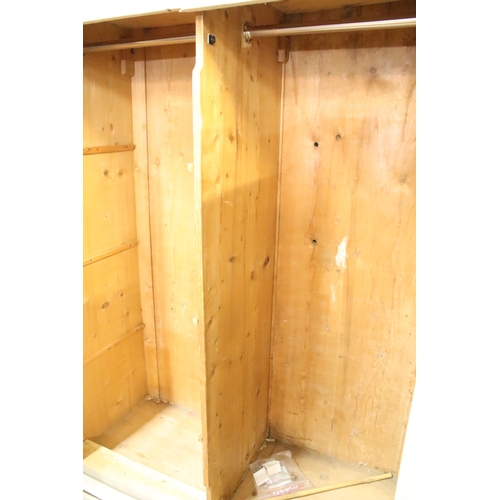 613 - Antique over-painted wardrobe, in the French style, having raised central pediment, above two doors ... 