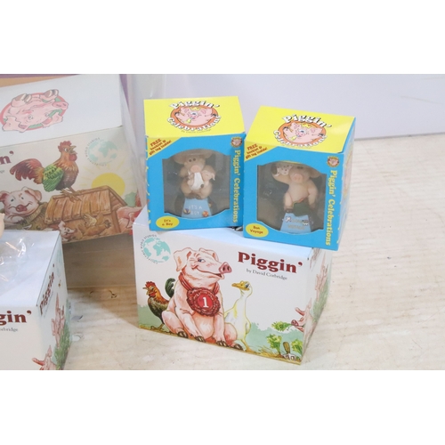 386 - Collection of boxed Piggin' figures, to comprise My Valentine, My Super Hero, Piggin Presents, Piggi... 