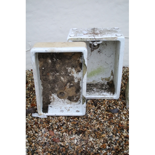 542 - Two Belfast butler sink planters, largest measuring W 45cm H62cm, D 26cm