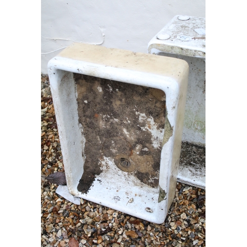 542 - Two Belfast butler sink planters, largest measuring W 45cm H62cm, D 26cm