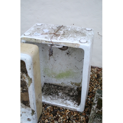 542 - Two Belfast butler sink planters, largest measuring W 45cm H62cm, D 26cm