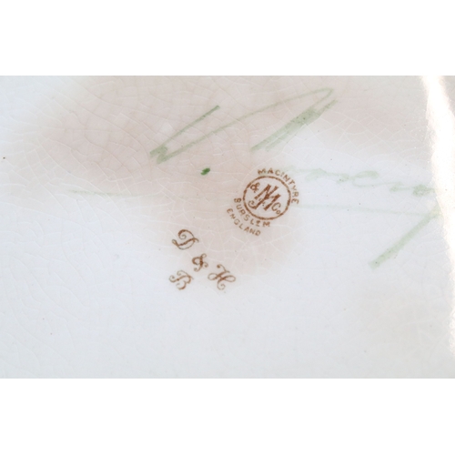 9 - William Moorcroft for James MacIntyre, 'Pansy' pattern on white salad bowl, 1912, squat footed balus... 