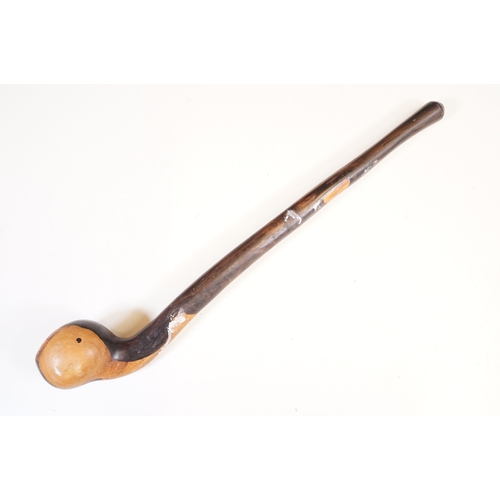 101 - Irish blackthorn shillelagh, 48cm long, a set of four Indian Dhokra figures, each approx 14cm high a... 